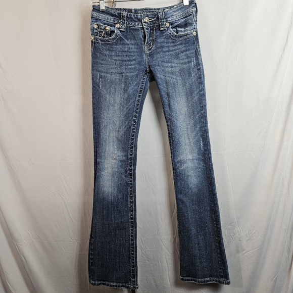 Miss Me slim bootcut embroidered bling jeans size 25 - Picture 14 of 14